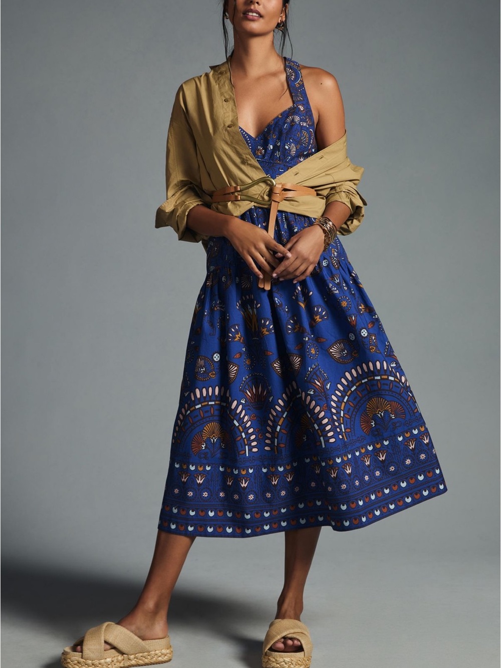 NWT Anthropologie Printed Sweetheart Dress Size US 14